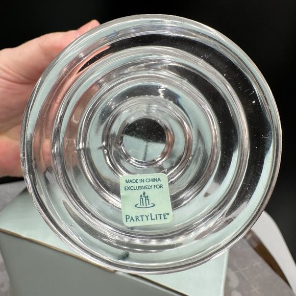 PartyLite Sundae Pillar Votive Candle Holder Retired Clear Glass Home Decor - Picture 6 of 8